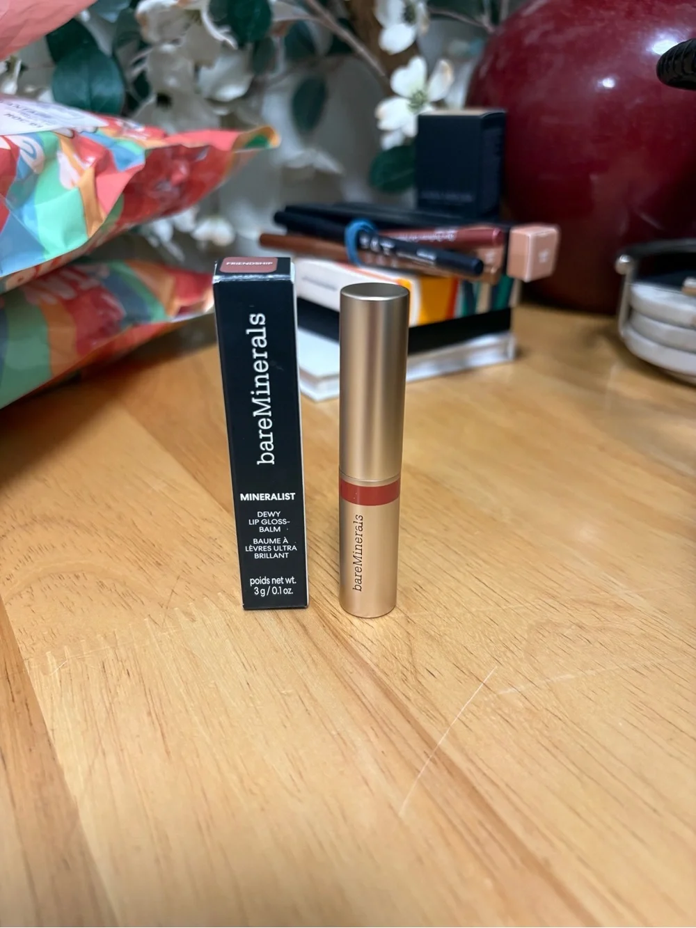 bareMinerals Mineralist Dewy Lip Gloss Balm In FRIENDSHIP,Full Sz 0.1oz,BNIB,New